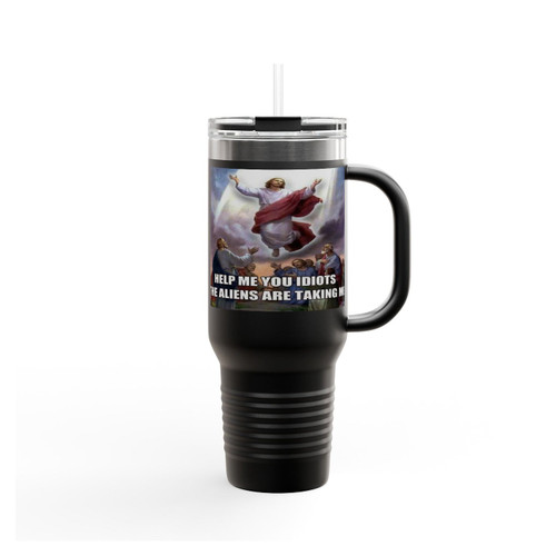 Funny Hipster Christian Jesus Aliens Meme Insulated Travel Mug
