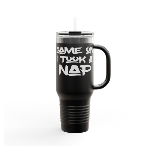 Game On I Took A Nap Nap Queen Gangsta Napper Insulated Travel Mug