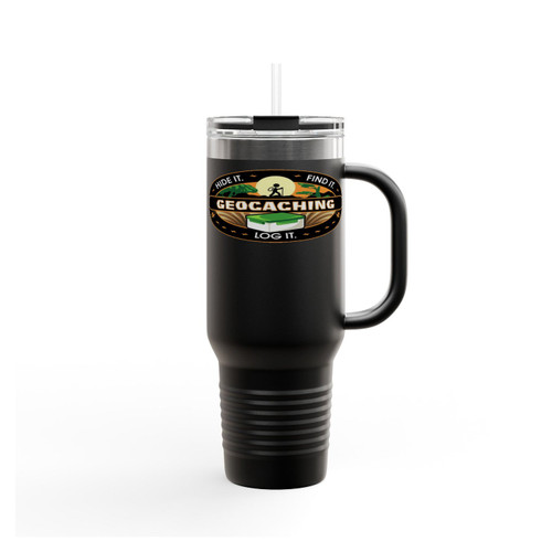 Geocaching Hide It Find It Log It Insulated Travel Mug