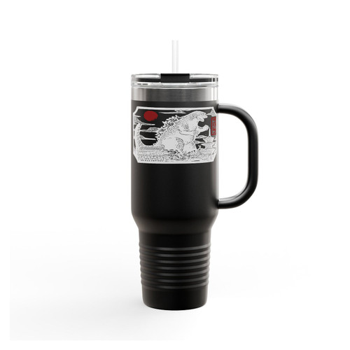 Godzilla In Japan Linocut Insulated Travel Mug