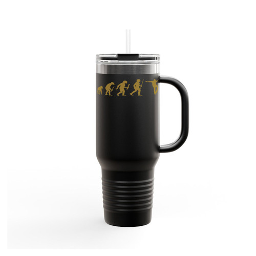 Human Evolution Of Skateboarding Insulated Travel Mug