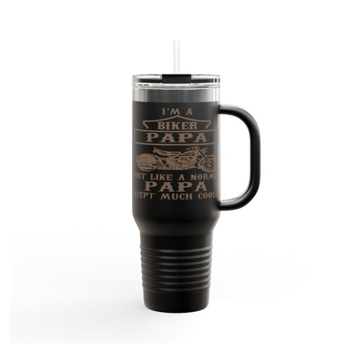 I'm Biker Papa Just A Like Normal Papa Insulated Travel Mug