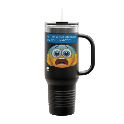 I'm Stressed Emoji, Emoticon Insulated Travel Mug