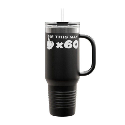 I'm This Many 60 Years Middle Finger Insulated Travel Mug