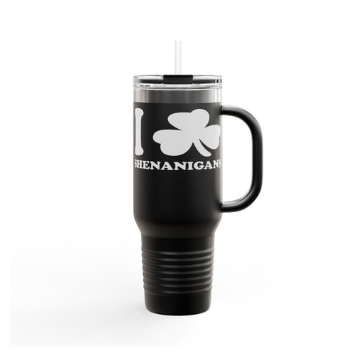 I Clover Shenanigans Lucky Af St. Patrick's Day Insulated Travel Mug