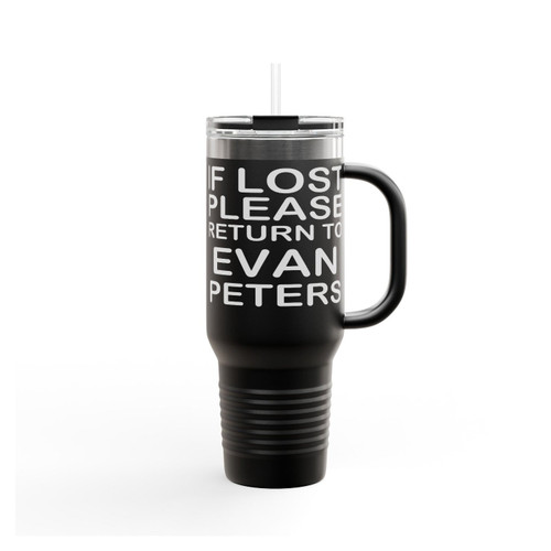 If Lost Please Return To Evan Peters Insulated Travel Mug
