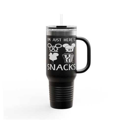 Im Just Here For This Snacks Disney Quotes Insulated Travel Mug