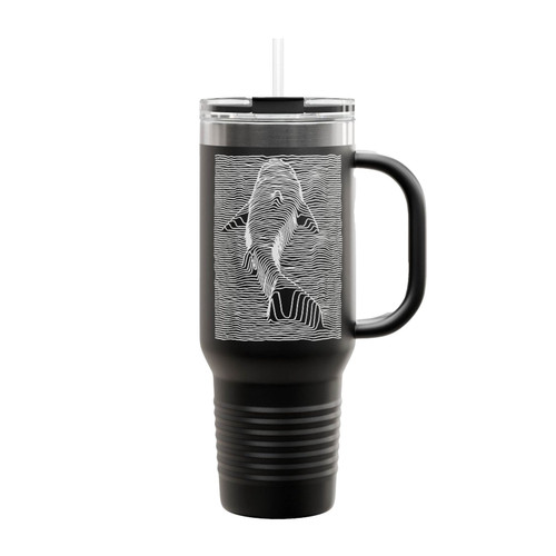 Jaws Division Funny Mashup Jaws Movie Joy Division 2 Insulated Travel Mug