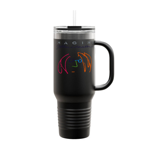John Lennon Imagine Inspired Graphic Insulated Travel Mug