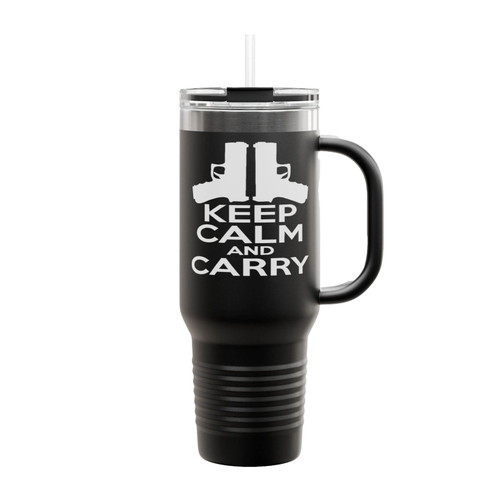 Keep Calm And Carry Handgun Insulated Travel Mug