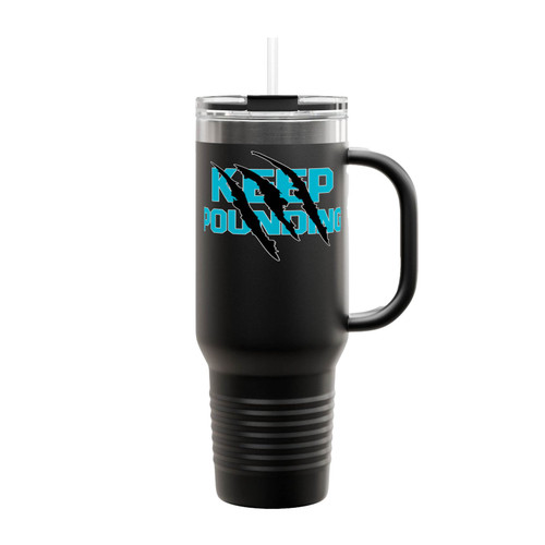 Keep Pounding Carolina Panthers Insulated Travel Mug