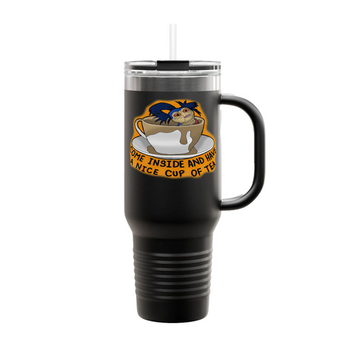 Labyrinth Worm Come Inside And Have A Nice Cup Of Tea Insulated Travel Mug