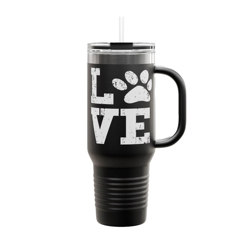 Love Dog Paw Cute Dog Funny Dog Insulated Travel Mug
