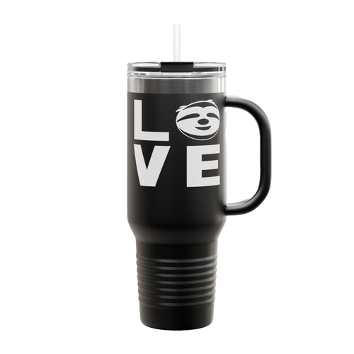 Love Sloths Lazy Sloth Smiling Face Insulated Travel Mug