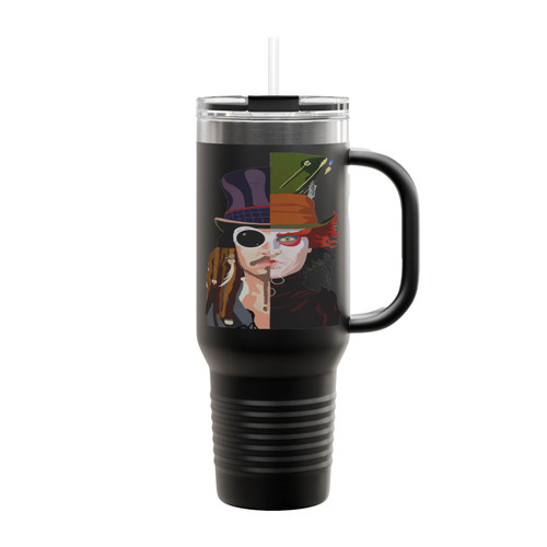 Mad Hatter Johnny Depp Jack Sparrow Insulated Travel Mug