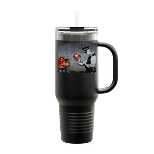 Mario Magic Mushrooms Shrooms Busted Police Insulated Travel Mug