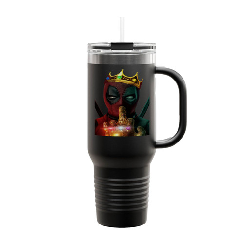 Marvel Deadpool With Hand Of Thanos Avengers Combo Infinity War Insulated Travel Mug