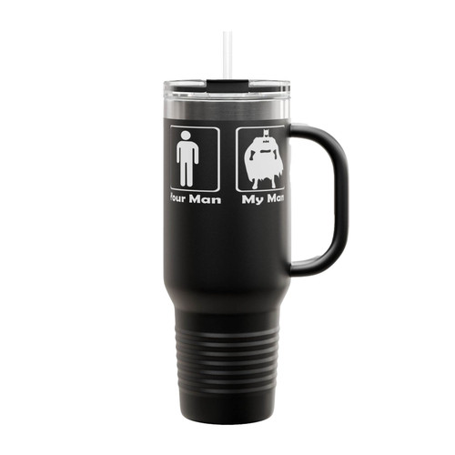 My Man Your Man Batman Insulated Travel Mug