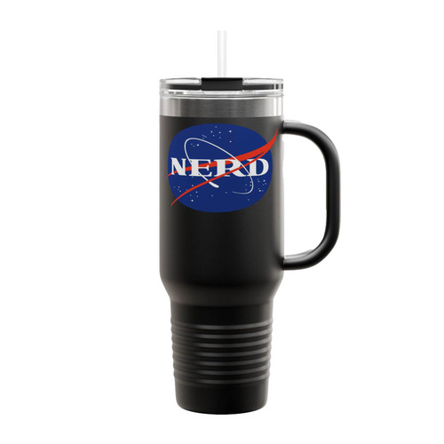 Nasa Space Nerd Parody Logo Insulated Travel Mug