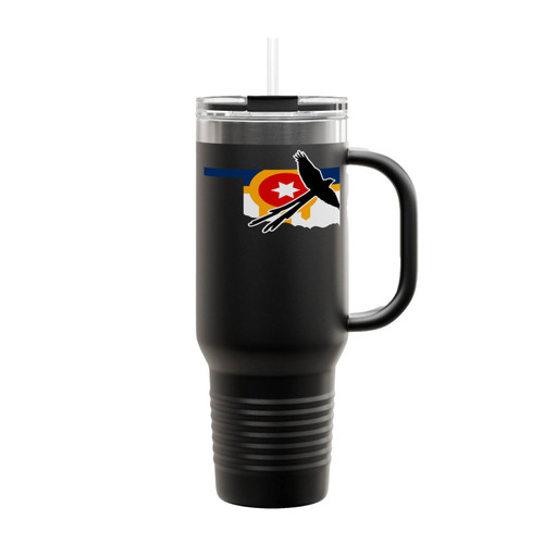 Oklahoma Tulsa Flag Scissor-Tail Bird Native American Insulated Travel Mug