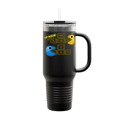 Pacman Eating Keys Insulated Travel Mug