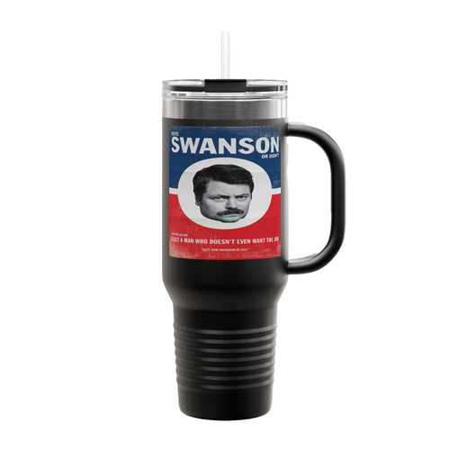 Parks And Recreation Vote Ron Swanson Or Dont Logo Insulated Travel Mug