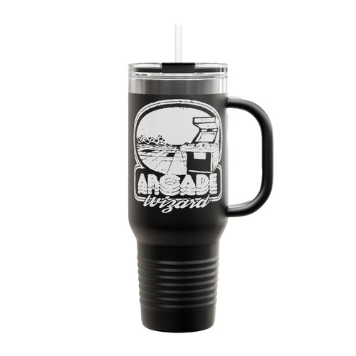 Pinball Wizard Arcade Flipper Oldschool Retro Vintage Insulated Travel Mug