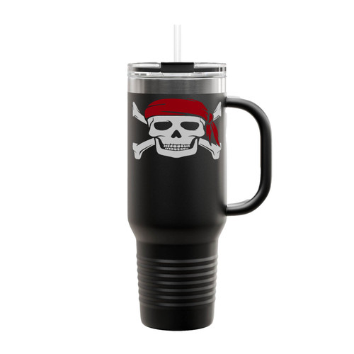 Pirate Skull With Red Bandanna Insulated Travel Mug