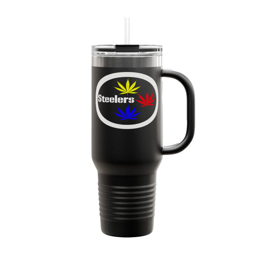 Pittsburgh Steelers Stoner Pot Leaf Insulated Travel Mug