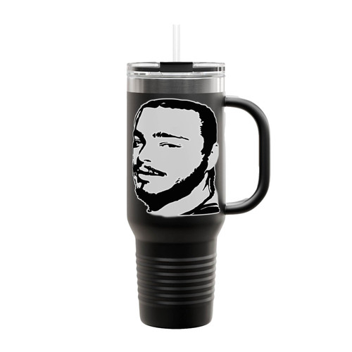 Post Malone Stoney Post Funny Hip Hop Rap Face Insulated Travel Mug