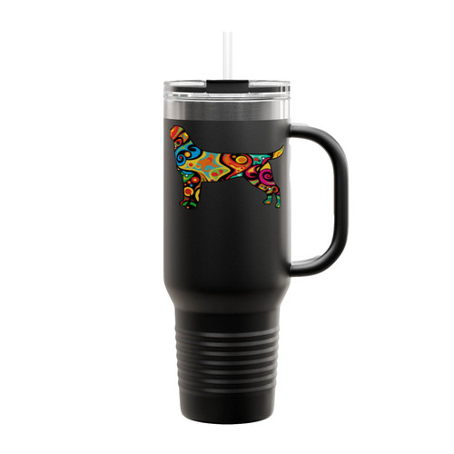 Psychedelic Labrador Insulated Travel Mug