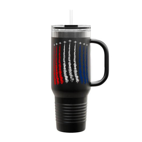 Red White Blue Air Force Flyover Insulated Travel Mug