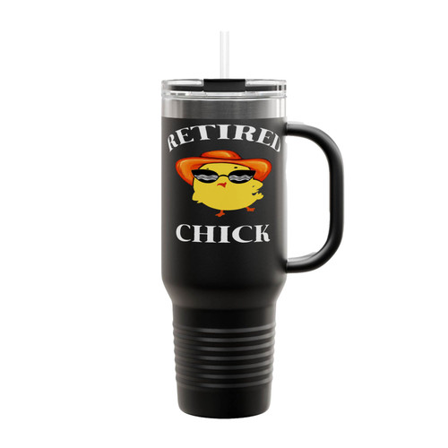 Retired Chick Funny Retirement Insulated Travel Mug
