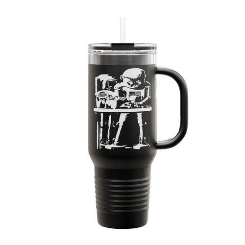 Retro Robot Robot At Work Futuristic Spaceman Robot Insulated Travel Mug