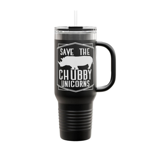 Rhinoceros Save The Chubby Unicorn Insulated Travel Mug
