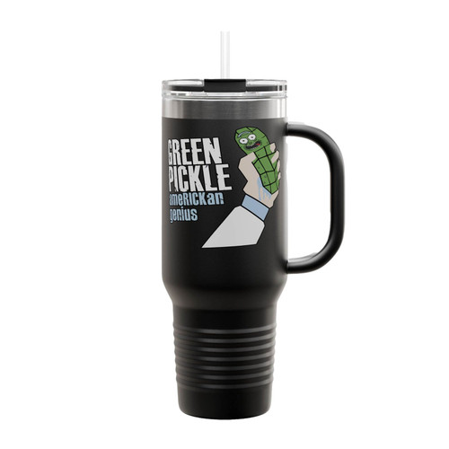 Rick And Morty Pickle Rick Green Pickle Americkan Genius Insulated Travel Mug