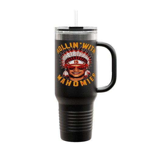 Rollin With Mahomies Patrick Mahomes Chiefs Inspired Insulated Travel Mug