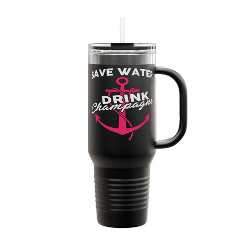 Save Water Drink Champagne Insulated Travel Mug