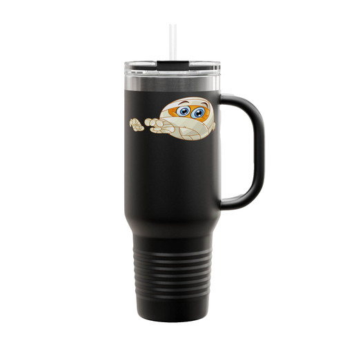 Scary Mummy Emoji Funny Cute Insulated Travel Mug