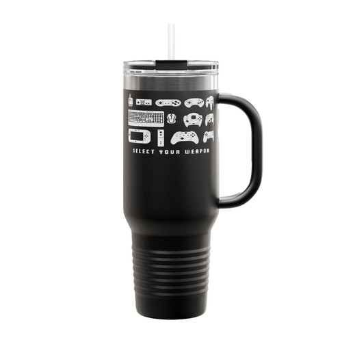 Select Your Weapon Retro Gaming Insulated Travel Mug