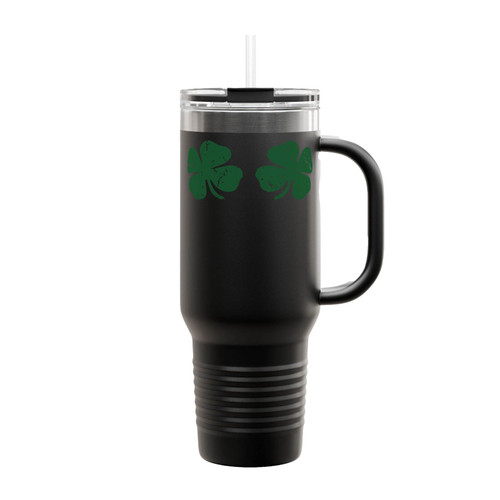 Shamrocks St. Patrick's Day Four Leaf Clover Insulated Travel Mug