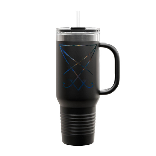 Sigil Of Lucifer Seal Of Satan With Orion Nebula Insulated Travel Mug