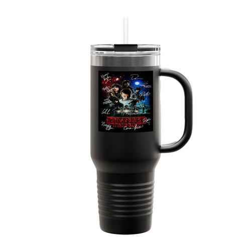 Signed Stranger Things Poster Insulated Travel Mug