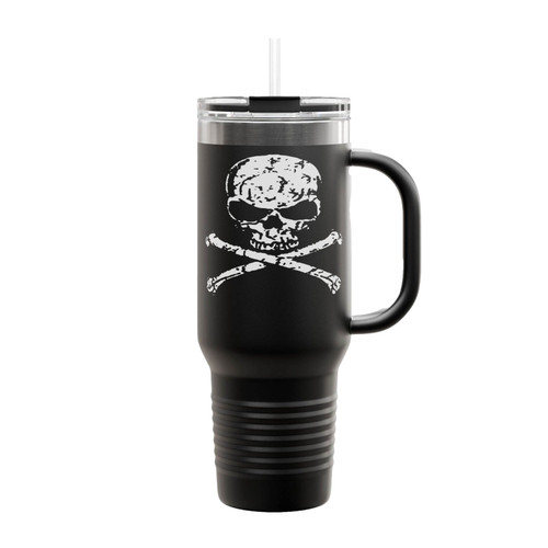 Skull Crossbones Insulated Travel Mug