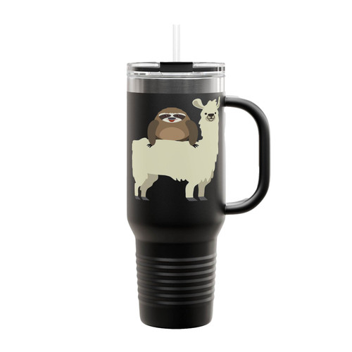 Sloth Riding Llama Insulated Travel Mug