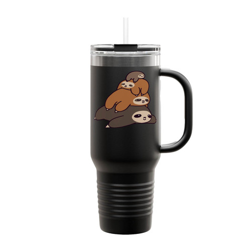 Sloth Stack Family Cute Insulated Travel Mug