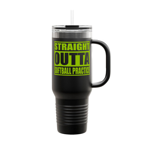 Straight Outta Softball Practice Insulated Travel Mug