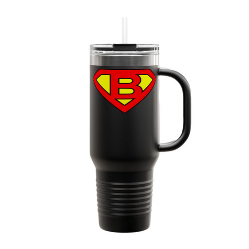 Superman Logo With B Letter Insulated Travel Mug