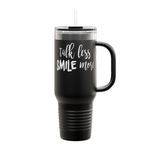 Talk Less Smile More Aaron Burr Insulated Travel Mug