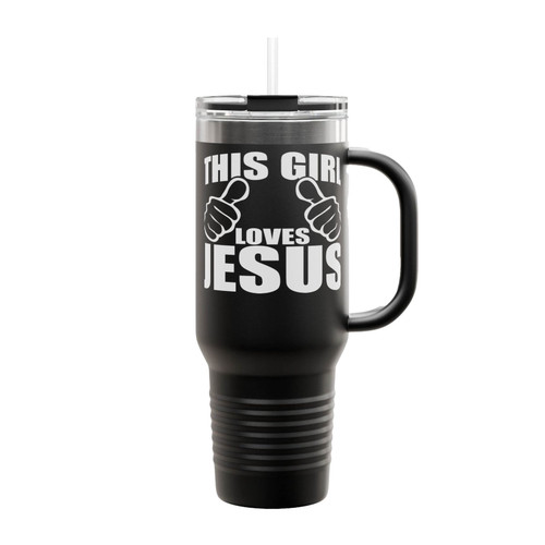 This Girl Loves Jesus Insulated Travel Mug